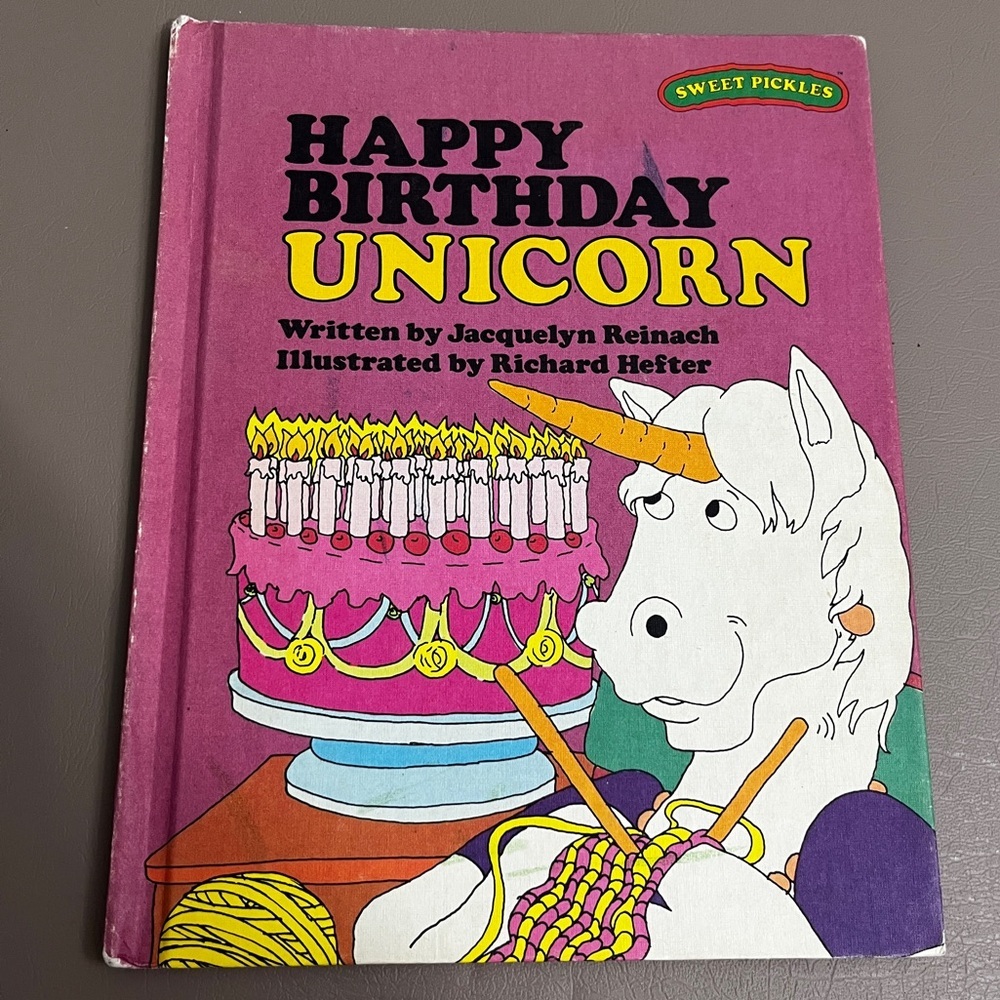 Sweet Pickle Series Happy Birthday Unicorn Book Vintage 1970s rare